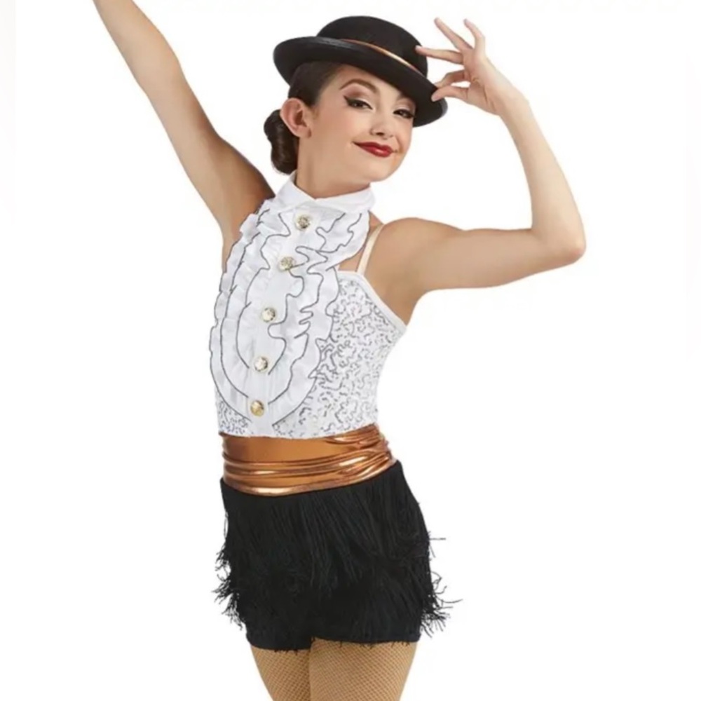 2x Weissman High Neck Sequin Tuxedo Style Dance Costume